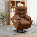 Electric Power Lift Recliner Chair with Adjustable Backrest and Footrest-Brown