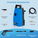 1900 PSI 1.8 GPM Electric Pressure Washer with 4 Quick Connect Nozzles-Blue by LJGDeals