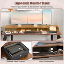63 Inch x 24 Inch Electric Standing Desk with 2 Drawers-Rustic Brown