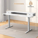 63 Inch x 24 Inch Electric Standing Desk with 2 Drawers-Rustic Brown by DirectDeals