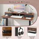 48 Inch x 24 Inch Height Adjustable Electric Standing Desk with 2 Drawers-Rustic Brown