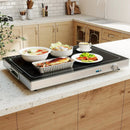 Electric Warming Tray with Adjustable Temperature and Built-In Handles Tempered Glass by LJGDeals