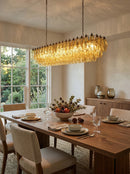 Elegant Amber Murano Poliedri Chandelier