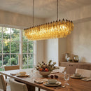 Elegant Amber Murano Poliedri Chandelier