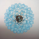 Elegant Blue Murano Glass Tube Chandelier