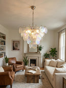 Elegant Murano Disc Iridescent Chandelier