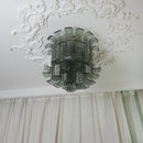 Elegant Murano Leaf Shaped Green Ceiling Lamp