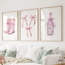 Trendy Pink Wall Art Prints Preppy Room Decor Set by Wall Art Set
