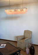 Elegant Pink Murano Poliedri Chandelier