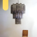 Elegant Smoke Murano Glass Tube Chandelier