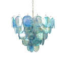 Elegant Blue Murano Disc Chandelier