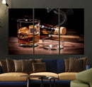 Elegant Whiskey Art Canvas Print Whiskey Printing Cuban