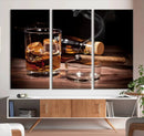 Elegant Whiskey Art Canvas Print Whiskey Printing Cuban