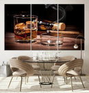 Elegant Whiskey Art Canvas Print Whiskey Printing Cuban