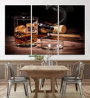 Elegant Whiskey Art Canvas Print Whiskey Printing Cuban