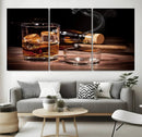Elegant Whiskey Art Canvas Print Whiskey Printing Cuban
