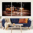 Elegant Whiskey Art Canvas Print Whiskey Printing Cuban
