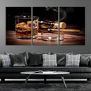 Elegant Whiskey Art Canvas Print Whiskey Printing Cuban