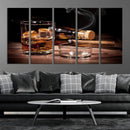 Elegant Whiskey Art Canvas Print Whiskey Printing Cuban