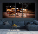 Elegant Whiskey Art Canvas Print Whiskey Printing Cuban
