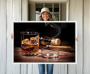 Elegant Whiskey Art Canvas Print Whiskey Printing Cuban