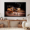 Elegant Whiskey Art Canvas Print Whiskey Printing Cuban