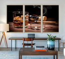Elegant Whiskey Art Canvas Print Whiskey Printing Cuban