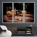 Elegant Whiskey Art Canvas Print Whiskey Printing Cuban