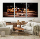Elegant Whiskey Art Canvas Print Whiskey Printing Cuban