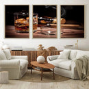 Elegant Whiskey Art Canvas Print Whiskey Printing Cuban