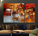 Elegant Whiskey Canvas Wall Art Print Scotch Art Bourbon Art