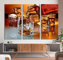 Elegant Whiskey Canvas Wall Art Print Scotch Art Bourbon Art