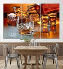Elegant Whiskey Canvas Wall Art Print Scotch Art Bourbon Art