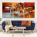 Elegant Whiskey Canvas Wall Art Print Scotch Art Bourbon Art