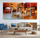 Elegant Whiskey Canvas Wall Art Print Scotch Art Bourbon Art