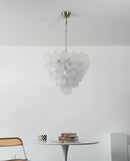 Elegant White Murano Disc Chandelier
