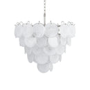 Elegant White Murano Disc Chandelier