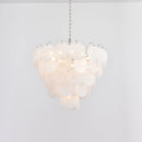 Elegant White Murano Disc Chandelier