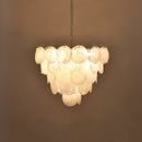 Elegant White Murano Disc Chandelier