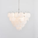 Elegant White Murano Disc Chandelier