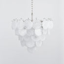 Elegant White Murano Disc Chandelier