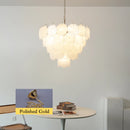 Elegant White Murano Disc Chandelier