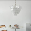 Elegant White Murano Disc Chandelier