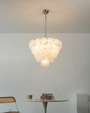 Elegant White Murano Disc Chandelier