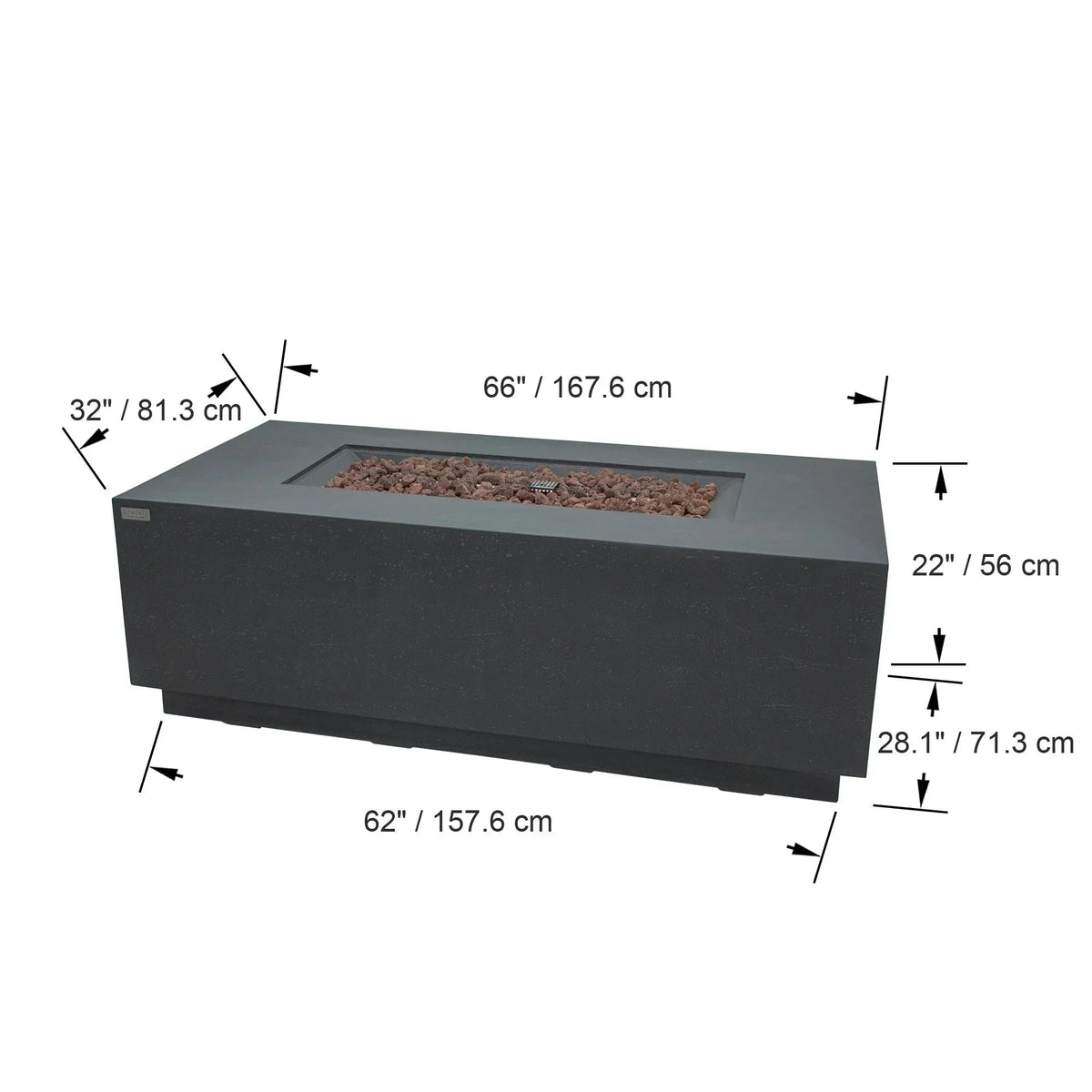 Elementi Andes Fire Table - Dark Gray, photo 7 of 13