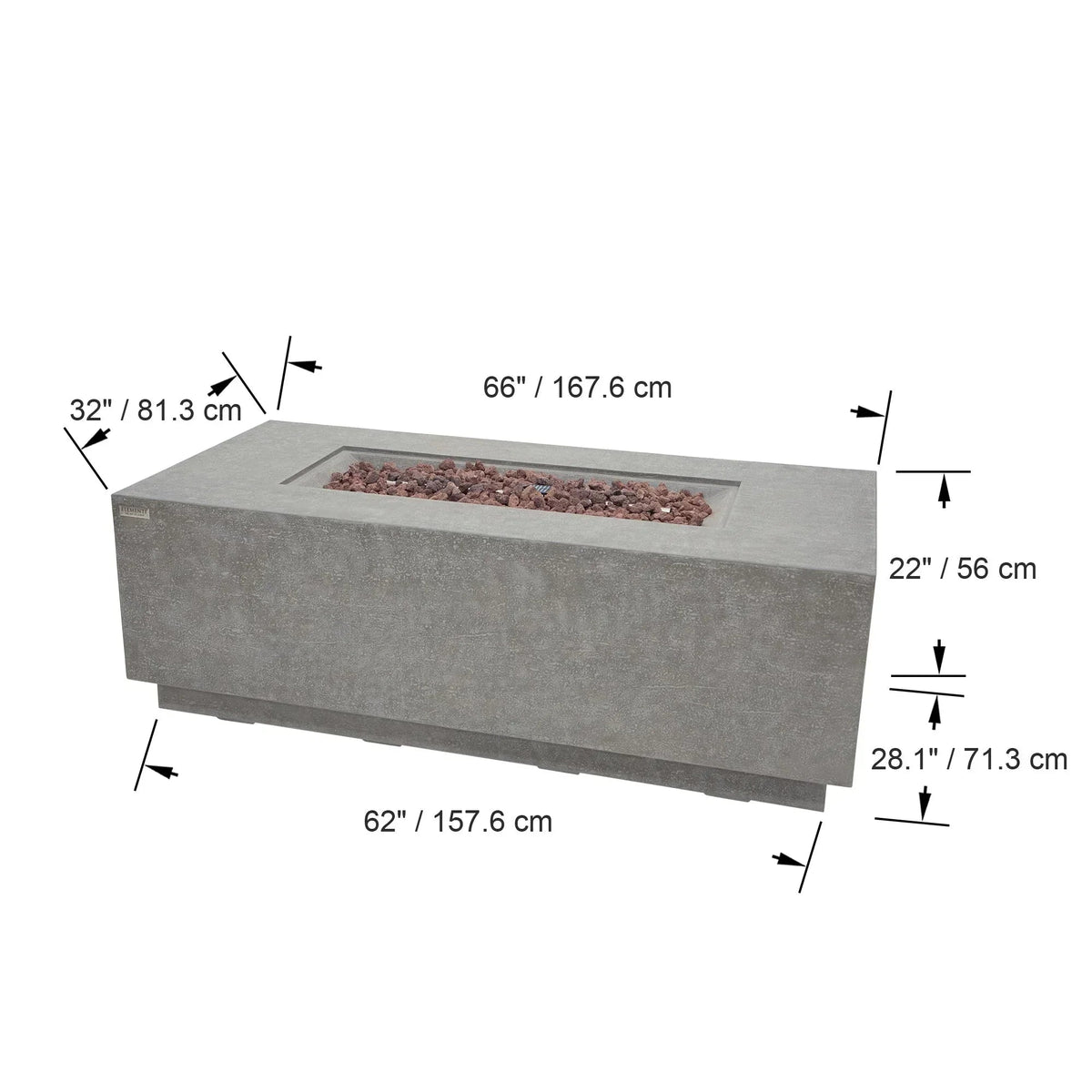 Elementi Andes Fire Table - Light Gray, photo 10 of 13