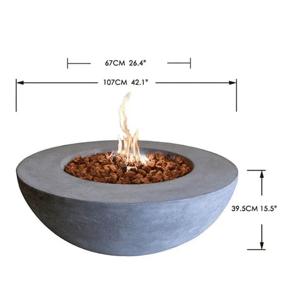 Elementi Lunar Fire Bowl, dimensions drawing