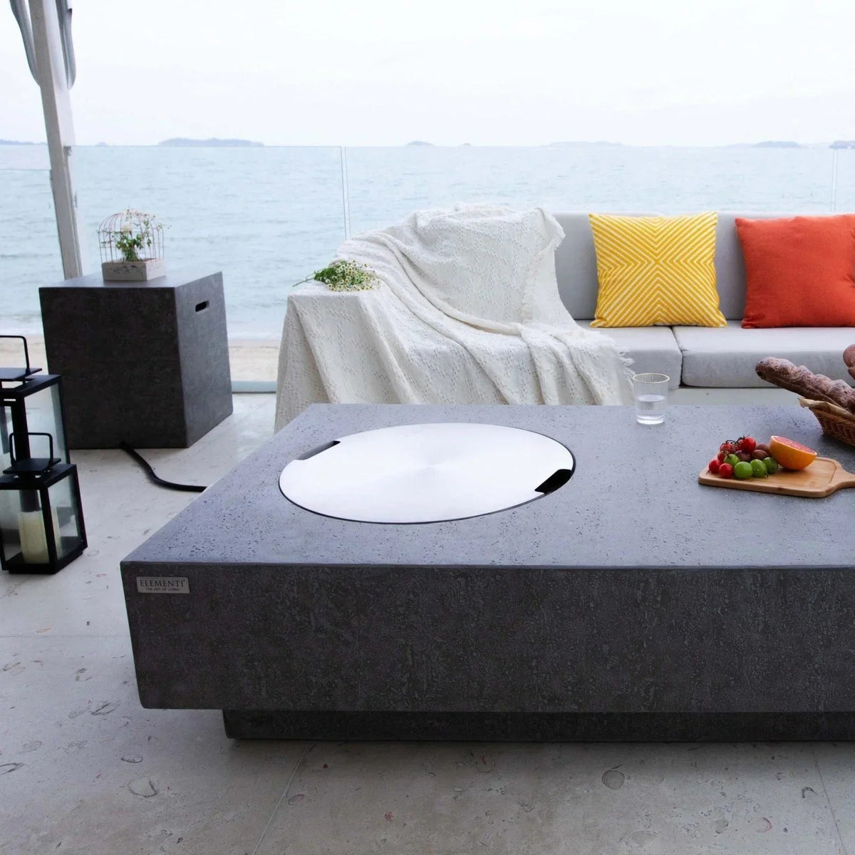 Elementi Metropolis Fire Pit Table - Light Gray, photo 14 of 20