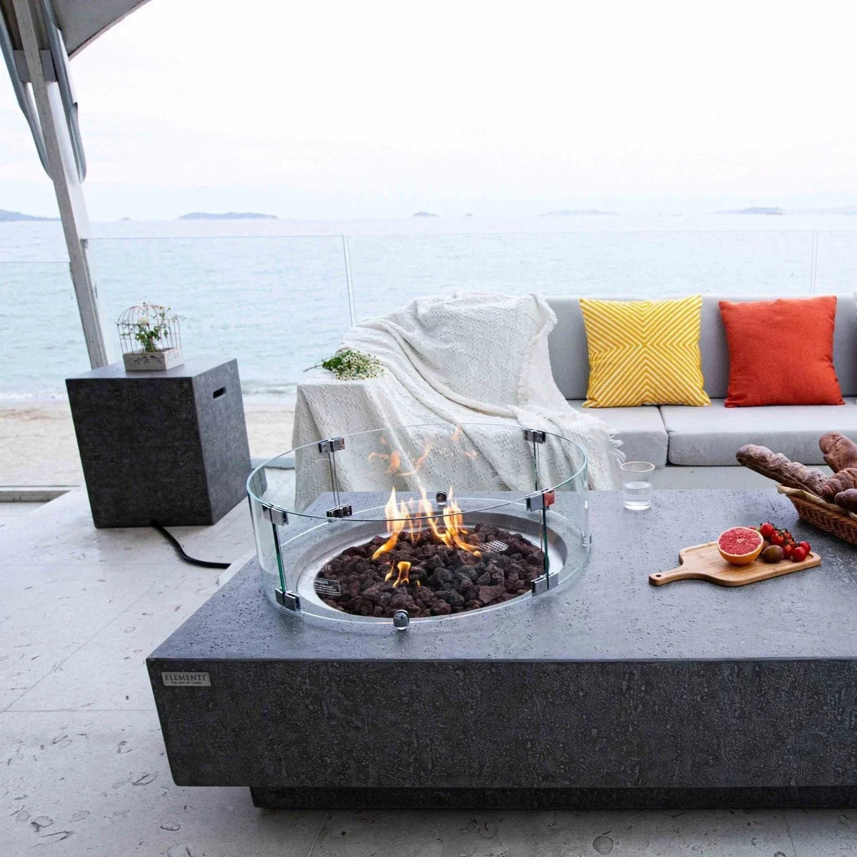 Elementi Metropolis Fire Pit Table - Light Gray, photo 12 of 20