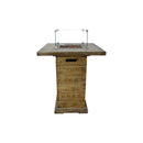 Elementi Rova 34" Redwood Concrete Propane Bar Table
